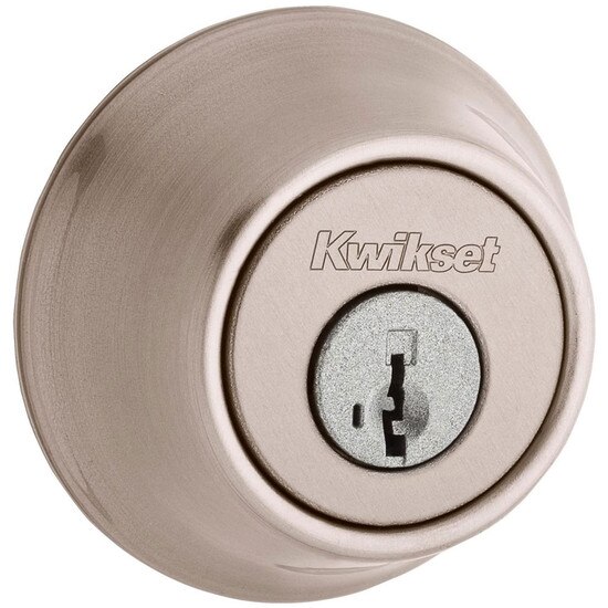 Kwikset 660 Single Cylinder Deadbolt Featuring SmartKey Security In Satin Nickel